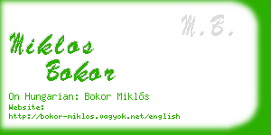 miklos bokor business card